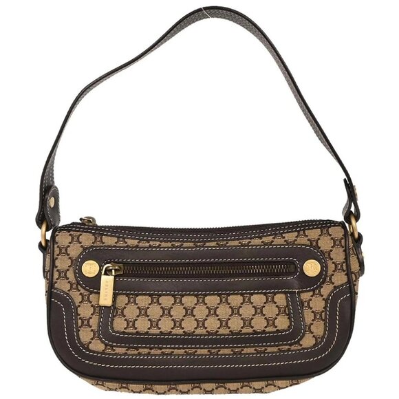 Celine Brown Canvas Macadam Handbag YS00/35 - Picture 1 of 10